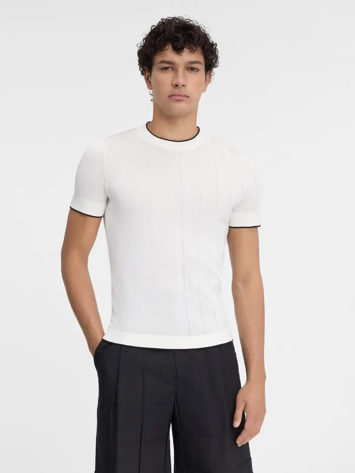 JACQUEMUS The Tricot Tshirt Offwhite Men Knits