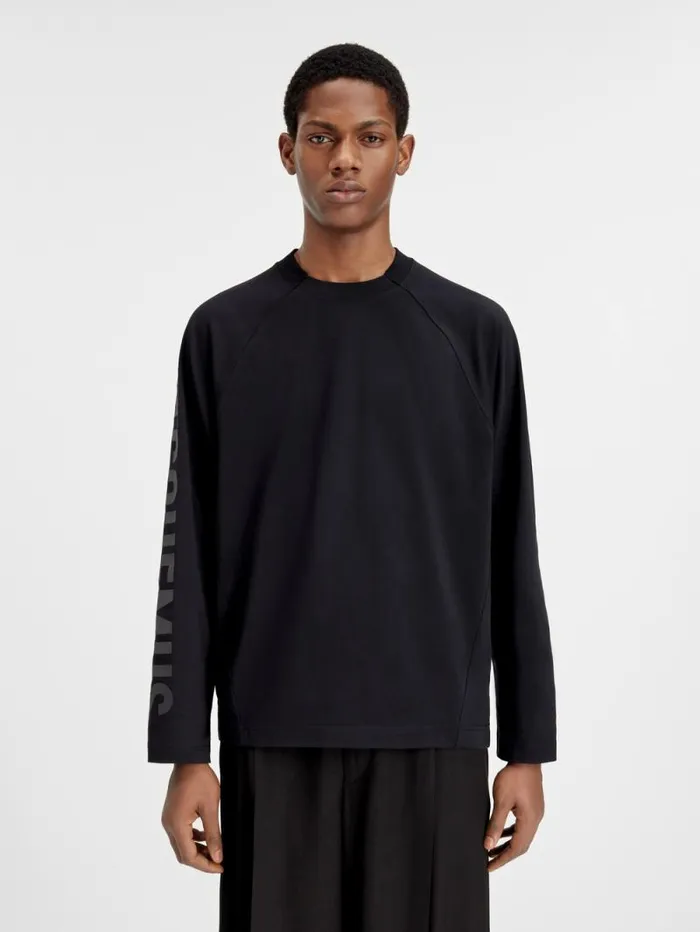 JACQUEMUS The Typo Longsleeve Tshirt Black Men Tshirts