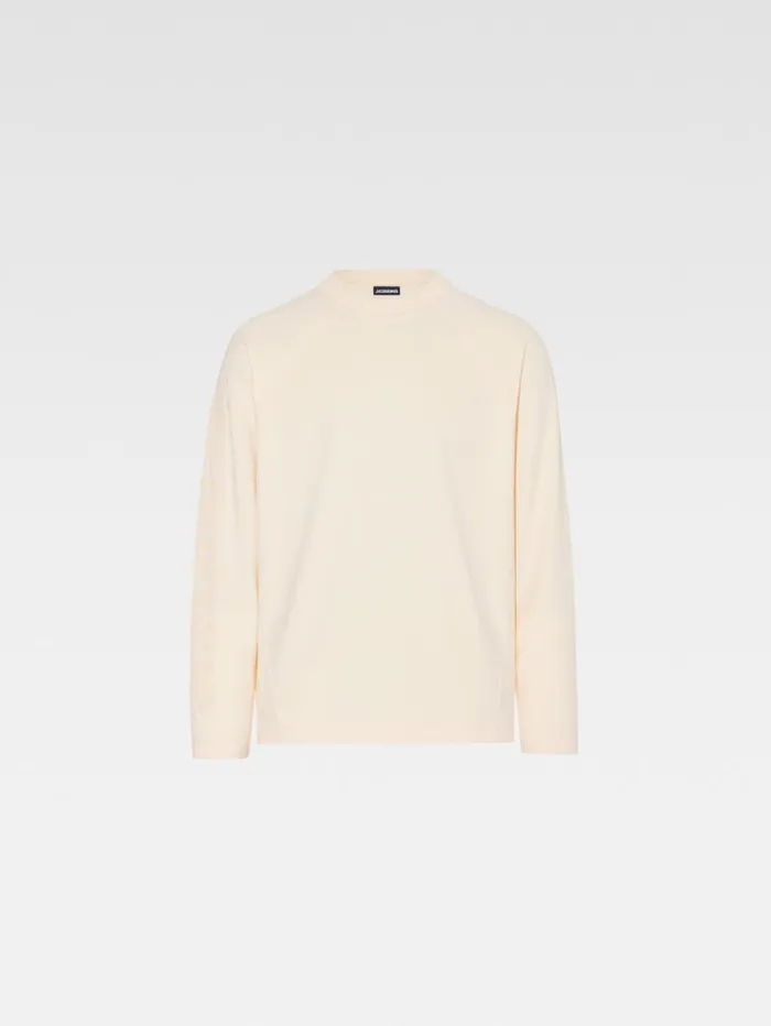 JACQUEMUS The Typo Longsleeve Tshirt Light Beige Men Tshirts JACQUEMUS The Typo Longsleeve Tshirt Light Beige Men Tshirts