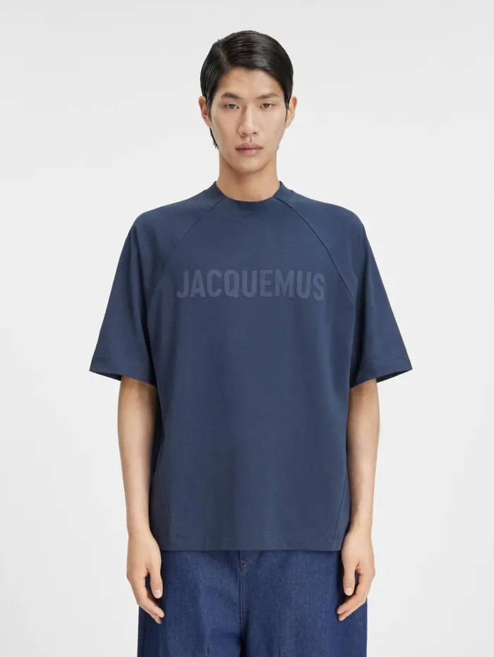 JACQUEMUS The Typo Tshirt Dark Navy Men Tshirts