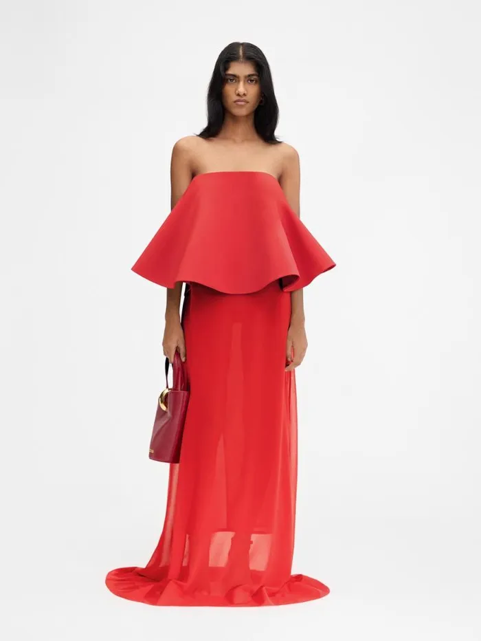 JACQUEMUS The Vela Dress Red Women Dresses and Skirts