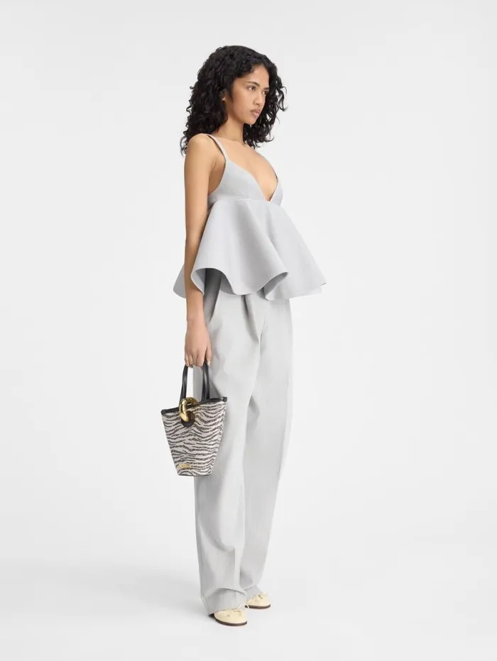 JACQUEMUS The Vela Top Light Grey Women Tops and Shirts JACQUEMUS The Vela Top Light Grey Women Tops and Shirts