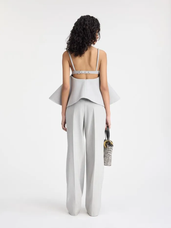JACQUEMUS The Vela Top Light Grey Women Tops and Shirts JACQUEMUS The Vela Top Light Grey Women Tops and Shirts