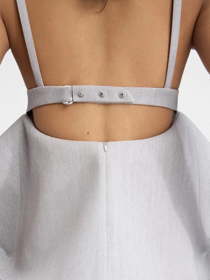 JACQUEMUS The Vela Top Light Grey Women Tops and Shirts JACQUEMUS The Vela Top Light Grey Women Tops and Shirts