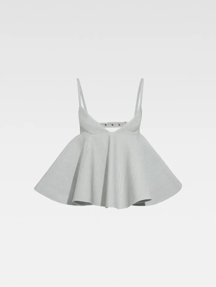 JACQUEMUS The Vela Top Light Grey Women Tops and Shirts JACQUEMUS The Vela Top Light Grey Women Tops and Shirts