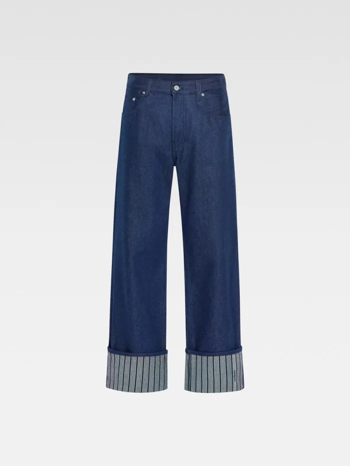 JACQUEMUS The Wide DeNmes Denim Pants Navy Navy Stripes Men Denim JACQUEMUS The Wide DeNmes Denim Pants Navy Navy Stripes Men Denim