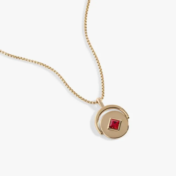January Birthstone And Flower Flip Charm Necklace Stainless Steel Gold Women Alex And Ani Necklaces January Birthstone And Flower Flip Charm Necklace Stainless Steel Gold Women Alex And Ani Necklaces