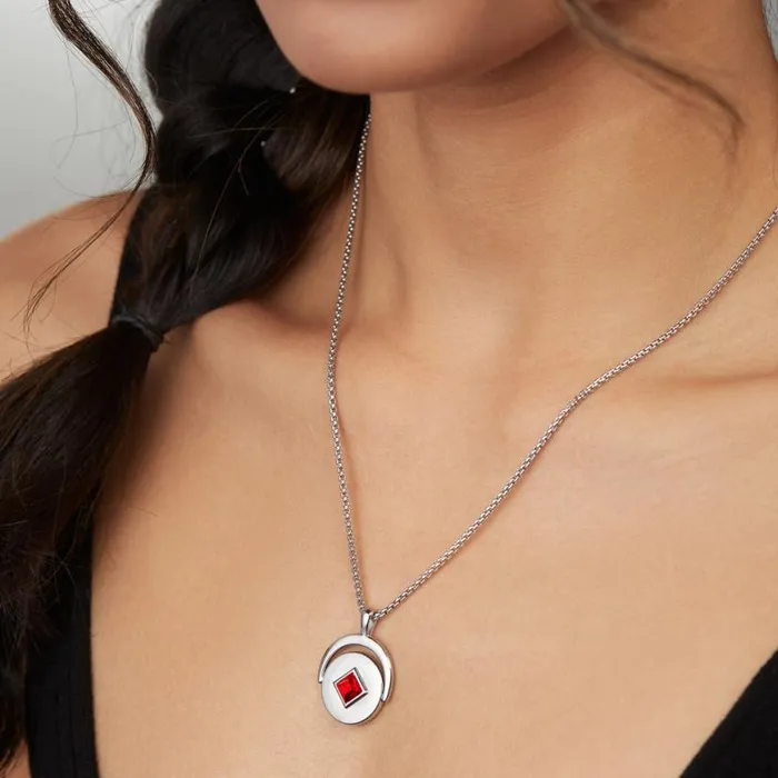 July Birthstone And Flower Flip Charm Necklace Stainless Steel Gold Women Alex And Ani Birthday July Birthstone And Flower Flip Charm Necklace Stainless Steel Gold Women Alex And Ani Birthday