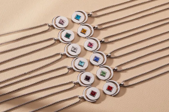 July Birthstone And Flower Flip Charm Necklace Stainless Steel Gold Women Alex And Ani Birthday July Birthstone And Flower Flip Charm Necklace Stainless Steel Gold Women Alex And Ani Birthday