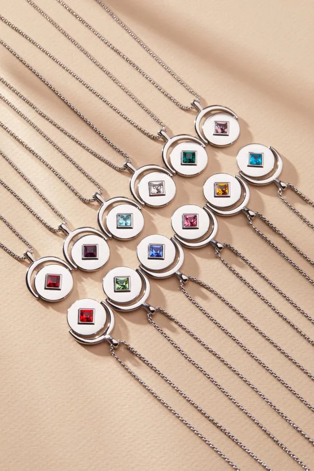July Birthstone And Flower Flip Charm Necklace Stainless Steel Gold Women Alex And Ani Birthday July Birthstone And Flower Flip Charm Necklace Stainless Steel Gold Women Alex And Ani Birthday
