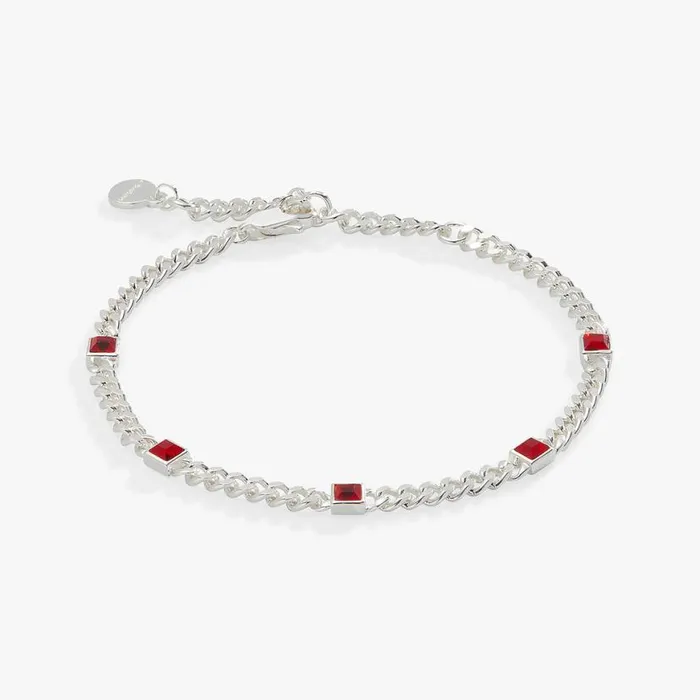 July Birthstone Ruby Curb Chain Bracelet Silver Women Alex And Ani Love