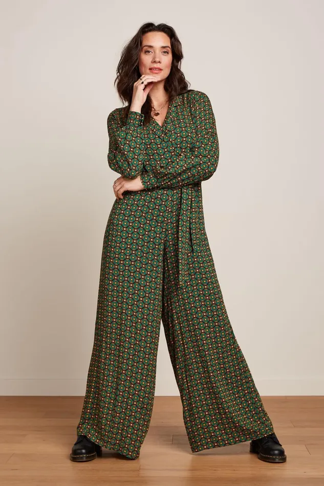 Jumpsuits Women King Louie Doris Jumpsuit Valley Peacock Green 8211 Valley