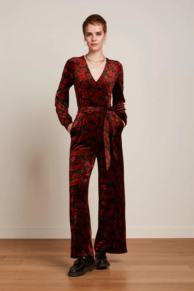 Jumpsuits Women King Louie Zita Jumpsuit Bloom Black 8211 Bloom