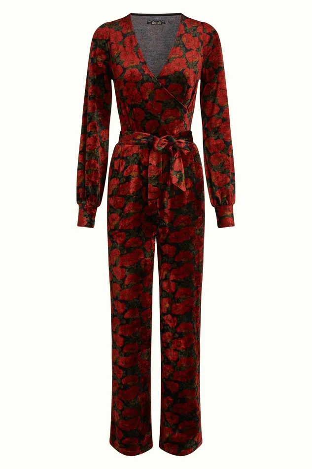 Jumpsuits Women King Louie Zita Jumpsuit Bloom Black 8211 Bloom