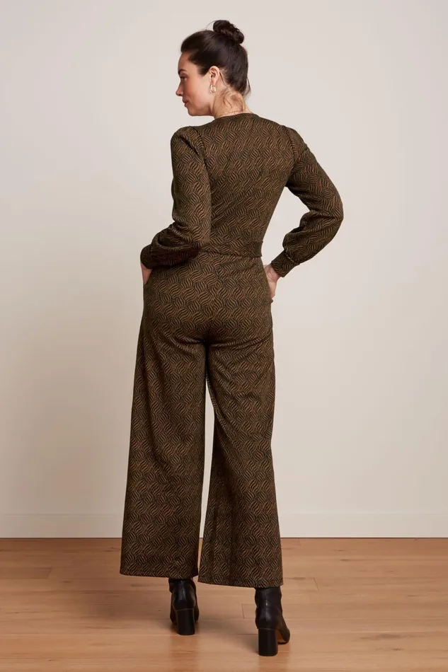 Jumpsuits Women King Louie Zita Jumpsuit Ruby Jacquard Black 8211 Ruby Jacquard