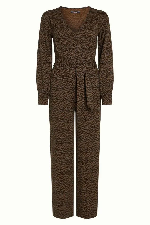 Jumpsuits Women King Louie Zita Jumpsuit Ruby Jacquard Black 8211 Ruby Jacquard
