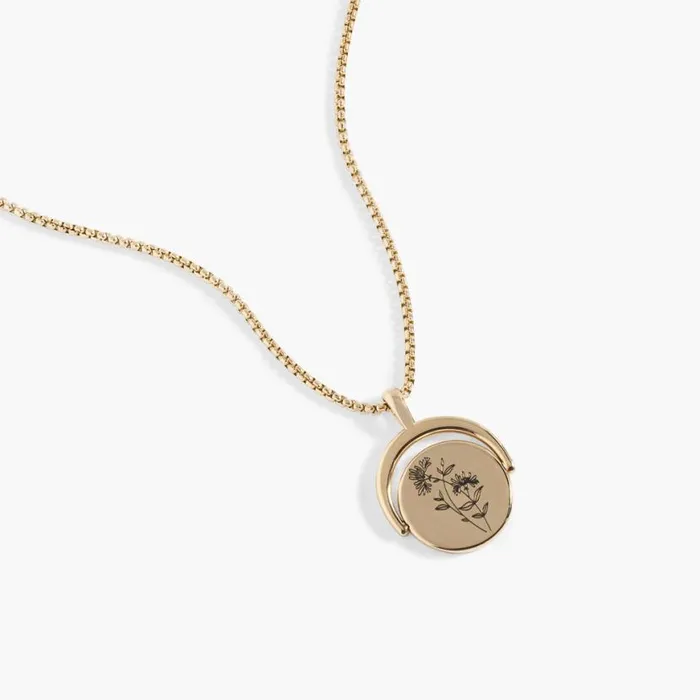 June Birthstone And Flower Flip Charm Necklace Stainless Steel Gold Women Alex And Ani Birthday June Birthstone And Flower Flip Charm Necklace Stainless Steel Gold Women Alex And Ani Birthday