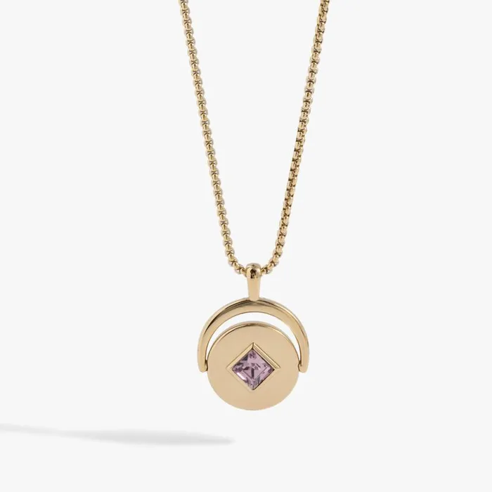 June Birthstone And Flower Flip Charm Necklace Stainless Steel Gold Women Alex And Ani Flower June Birthstone And Flower Flip Charm Necklace Stainless Steel Gold Women Alex And Ani Flower