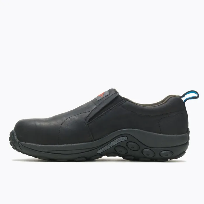Jungle Moc Leather Comp Toe Work Shoe Black Men Merrell SlipOns