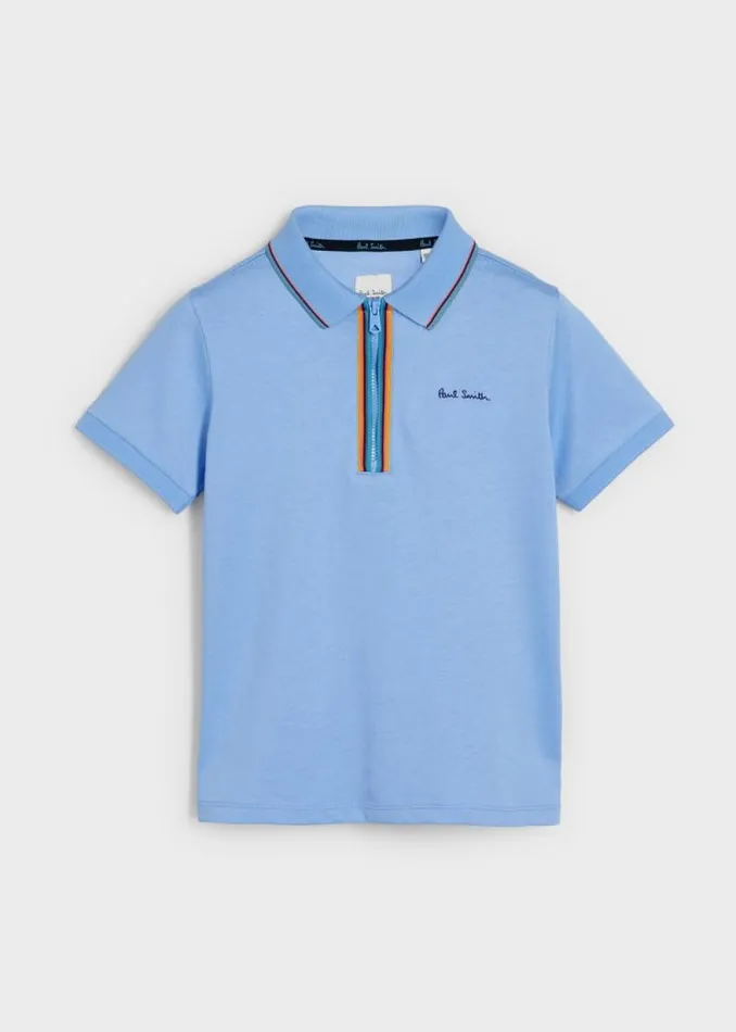 Junior Paul Smith Polo Shirts 213 Years Blue 039Artist Stripe039 Zip Polo Shirt Junior Paul Smith Polo Shirts 213 Years Blue 039Artist Stripe039 Zip Polo Shirt