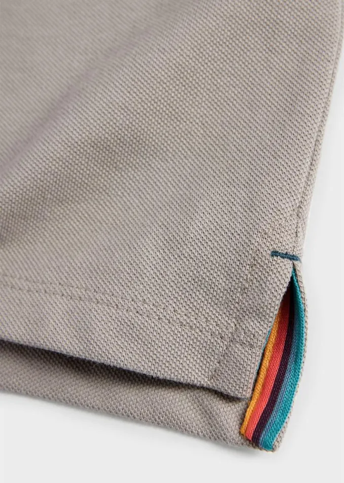 Junior Paul Smith Polo Shirts 213 Years Grey Signature Logo Polo Shirt