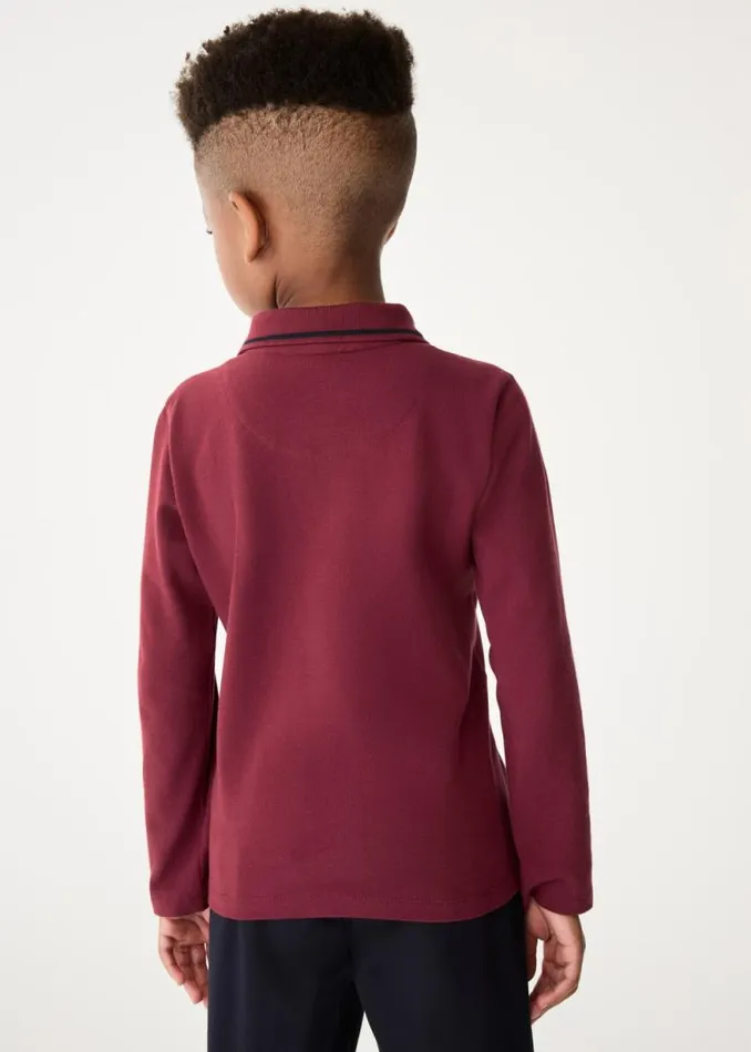 Junior Paul Smith Polo Shirts 213 Years Maroon Signature Logo LongSleeve Polo Shirt Junior Paul Smith Polo Shirts 213 Years Maroon Signature Logo LongSleeve Polo Shirt