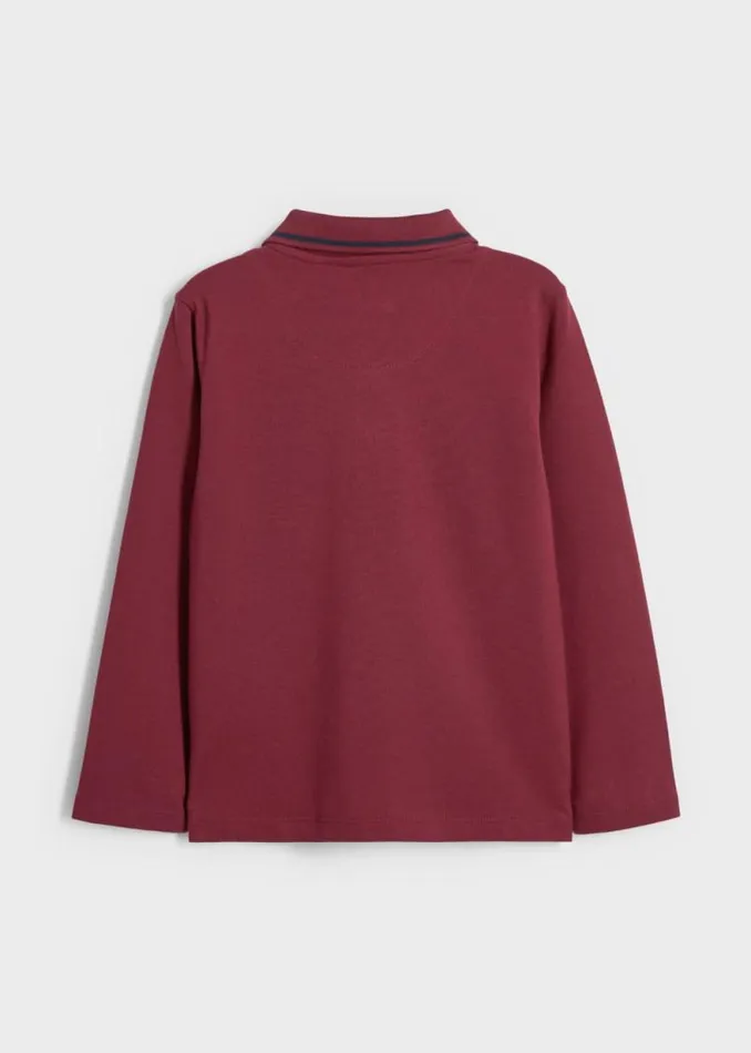 Junior Paul Smith Polo Shirts 213 Years Maroon Signature Logo LongSleeve Polo Shirt Junior Paul Smith Polo Shirts 213 Years Maroon Signature Logo LongSleeve Polo Shirt