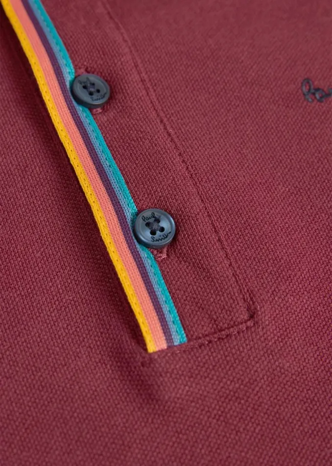 Junior Paul Smith Polo Shirts 213 Years Maroon Signature Logo LongSleeve Polo Shirt Junior Paul Smith Polo Shirts 213 Years Maroon Signature Logo LongSleeve Polo Shirt