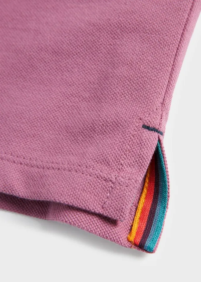 Junior Paul Smith Polo Shirts 213 Years Pale Purple Signature Logo Polo Shirt