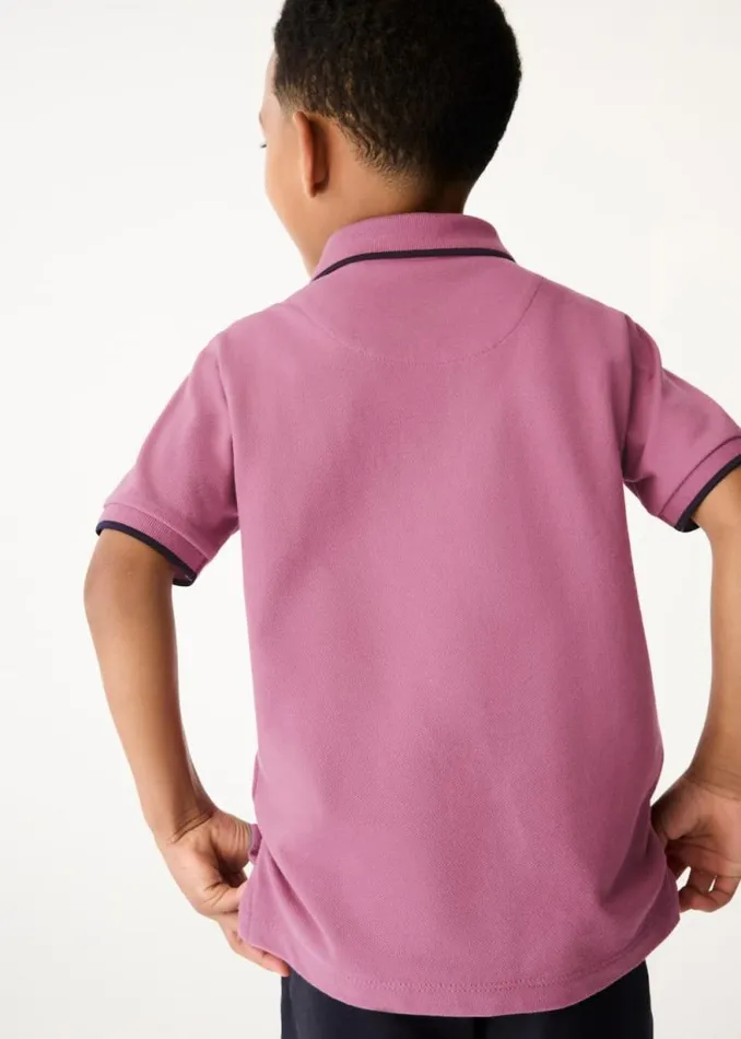 Junior Paul Smith Polo Shirts 213 Years Pale Purple Signature Logo Polo Shirt