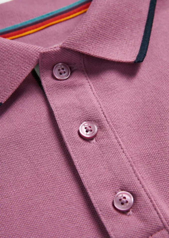 Junior Paul Smith Polo Shirts 213 Years Pale Purple Signature Logo Polo Shirt