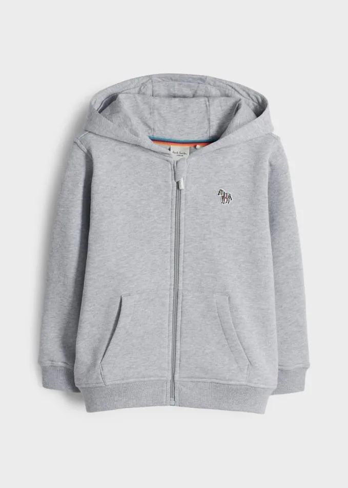 Junior Paul Smith Sweatshirts and Hoodies 213 Years Grey Zip Zebra Logo Hoodie Junior Paul Smith Sweatshirts and Hoodies 213 Years Grey Zip Zebra Logo Hoodie