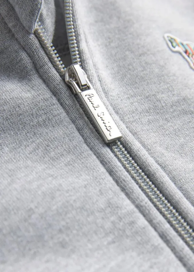 Junior Paul Smith Sweatshirts and Hoodies 213 Years Grey Zip Zebra Logo Hoodie