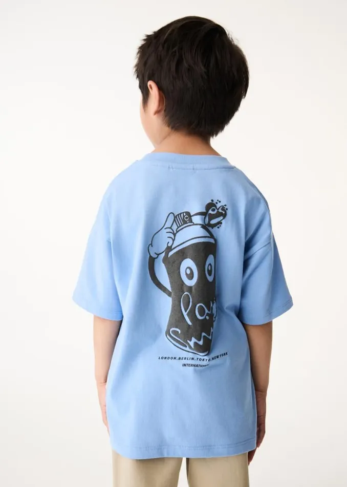 Junior Paul Smith TShirts 213 Years Blue 039Spray Paint039 Print TShirt