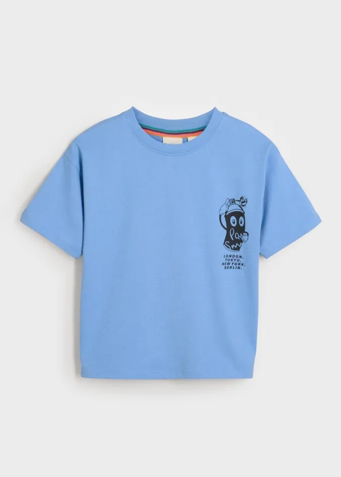 Junior Paul Smith TShirts 213 Years Blue 039Spray Paint039 Print TShirt