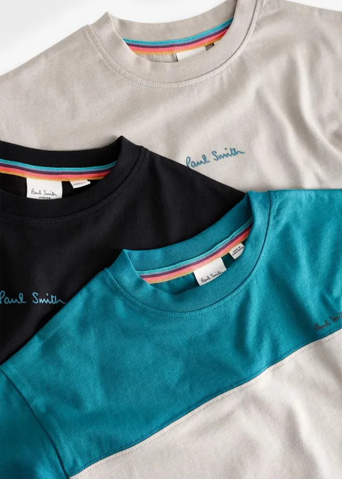 Junior Paul Smith TShirts 213 Years Grey Black and Colourblock TShirts 3 Pack Junior Paul Smith TShirts 213 Years Grey Black and Colourblock TShirts 3 Pack