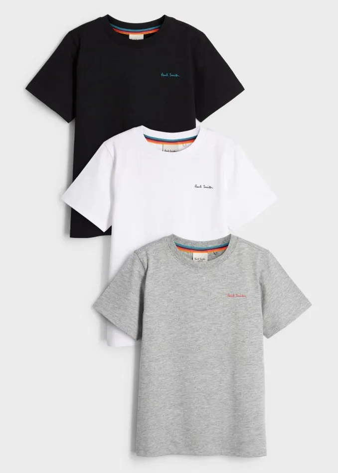 Junior Paul Smith TShirts 213 Years Signature Logo TShirts Three Pack