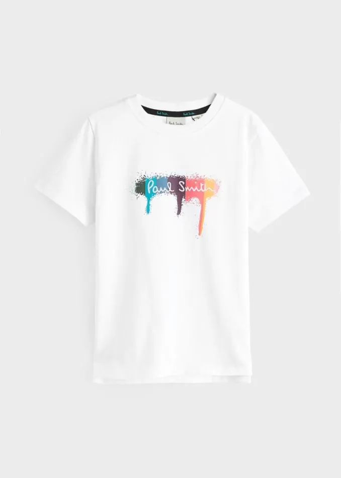 Junior Paul Smith TShirts 213 Years White 039Artist Stripe Paint039 TShirt