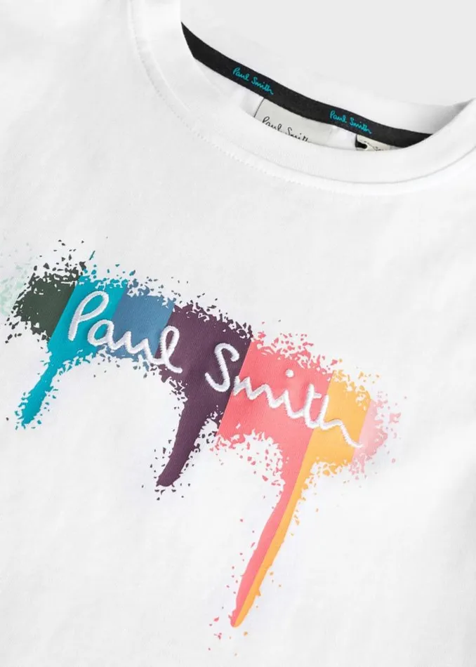 Junior Paul Smith TShirts 213 Years White 039Artist Stripe Paint039 TShirt