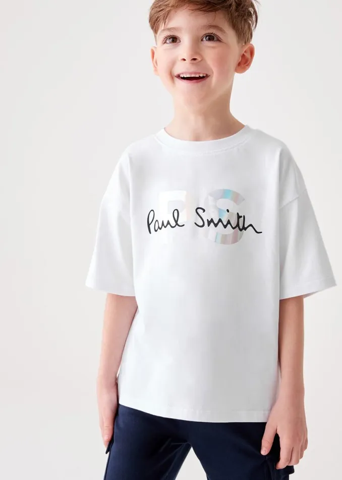 Junior Paul Smith TShirts 213 Years White Holographic TShirt
