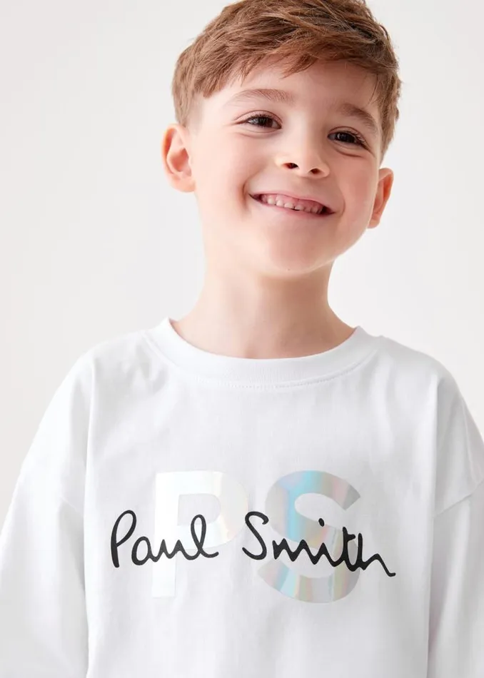 Junior Paul Smith TShirts 213 Years White Holographic TShirt Junior Paul Smith TShirts 213 Years White Holographic TShirt