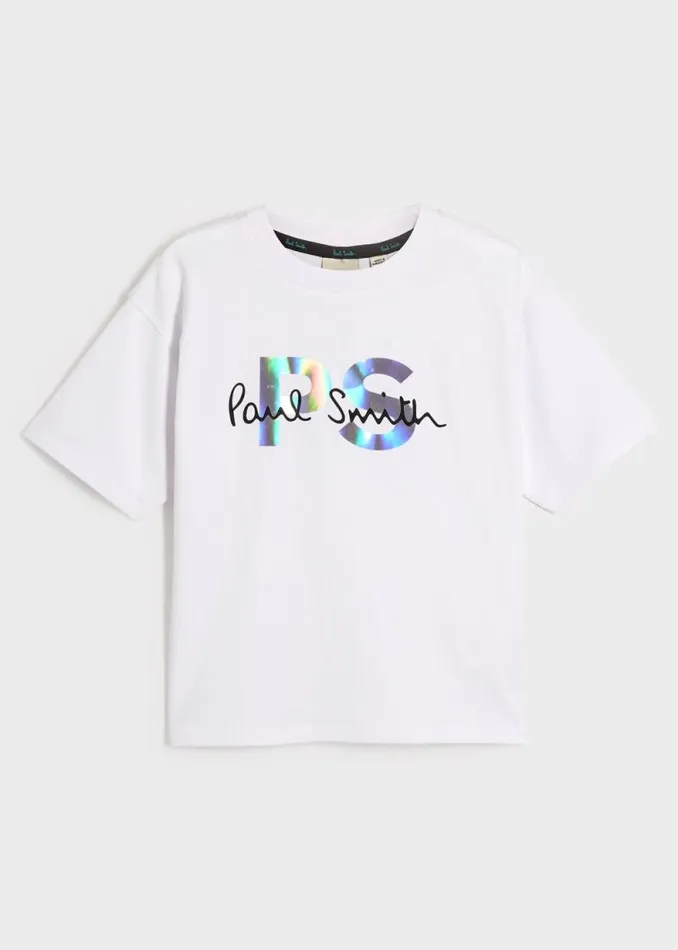 Junior Paul Smith TShirts 213 Years White Holographic TShirt Junior Paul Smith TShirts 213 Years White Holographic TShirt