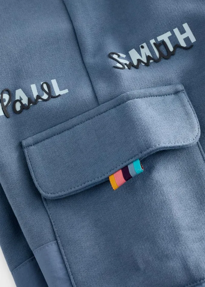 Junior Paul Smith Trousers 213 Years Blue Nylon Detailing Joggers Junior Paul Smith Trousers 213 Years Blue Nylon Detailing Joggers
