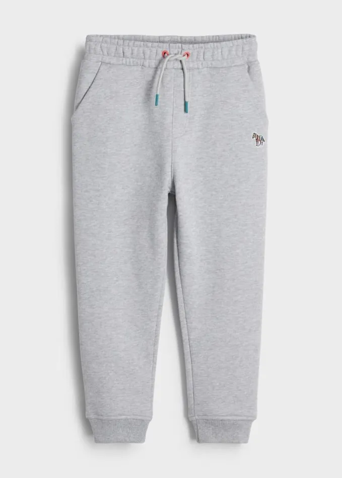 Junior Paul Smith Trousers 213 Years Grey Marl Zebra Logo Joggers