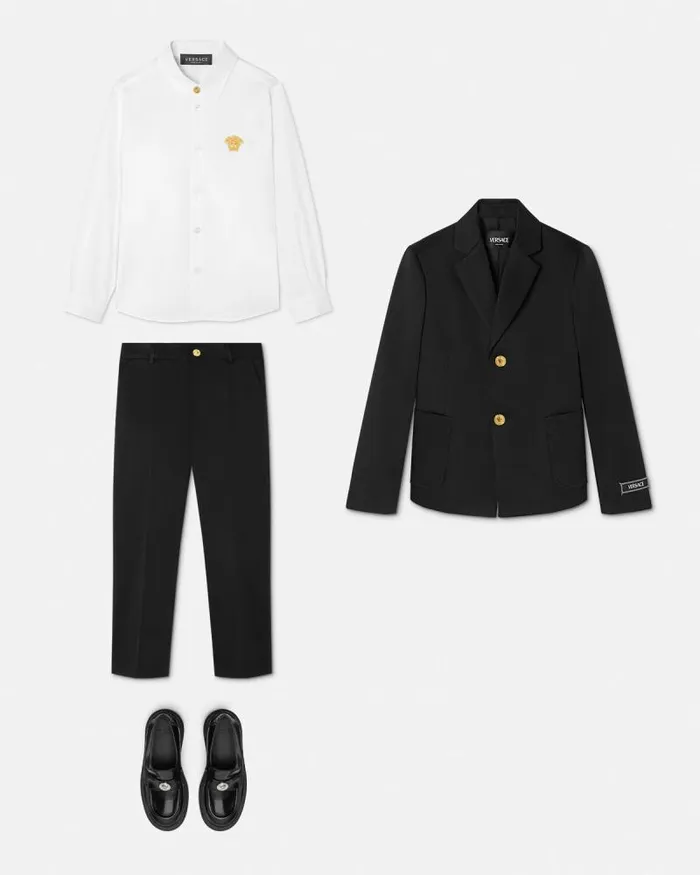 Kids Formal Pants Black Children Versace Clothing