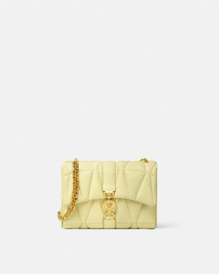Kleio Quilted Shoulder Bag Yellow Women Versace Shoulder and Crossbody