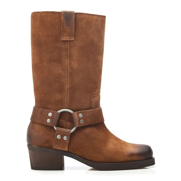Knee High Boots Women Moda In Pelle Demeter Tan Suede