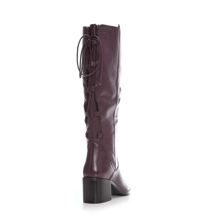 Knee High Boots Women Moda In Pelle Gloriia Burgundy Leather