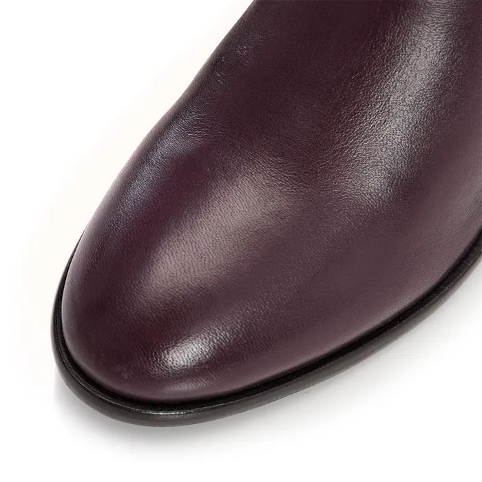 Knee High Boots Women Moda In Pelle Gloriia Burgundy Leather
