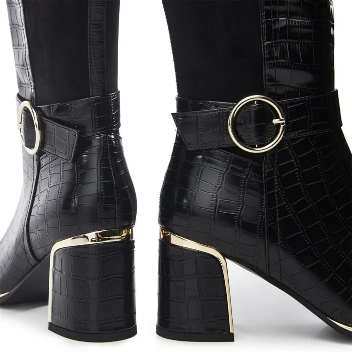 Knee High Boots Women Moda In Pelle Shantel Black Porvair